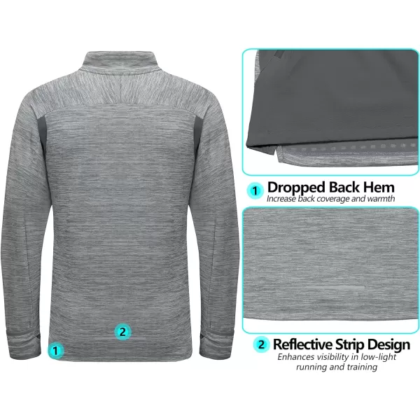 Little Donkey Andy Men's Quick Dry Warm Lightweight Running Jacket Full Zip Thermal Hybrid Thumbholes Golf Track Jacket