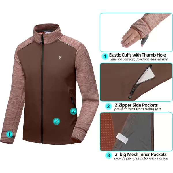 Little Donkey Andy Men's Quick Dry Warm Lightweight Running Jacket Full Zip Thermal Hybrid Thumbholes Golf Track Jacket
