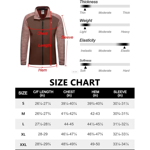 Little Donkey Andy Men's Quick Dry Warm Lightweight Running Jacket Full Zip Thermal Hybrid Thumbholes Golf Track Jacket