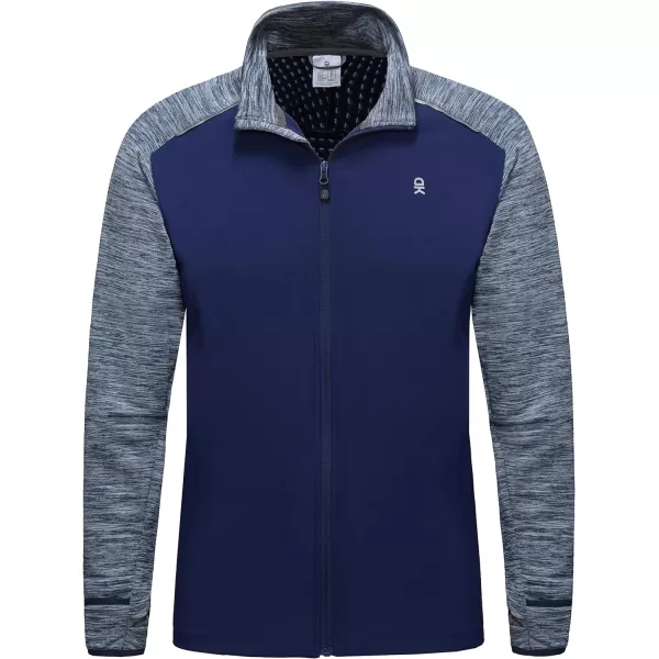 Little Donkey Andy Men's Quick Dry Warm Lightweight Running Jacket Full Zip Thermal Hybrid Thumbholes Golf Track Jacket