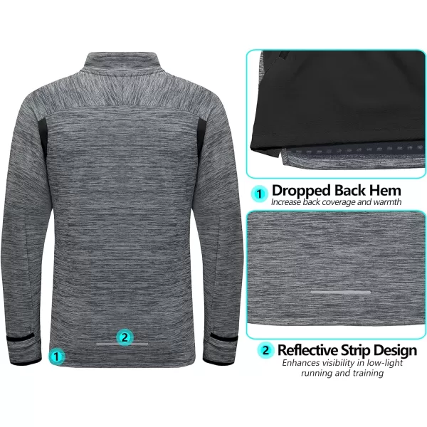 Little Donkey Andy Men's Quick Dry Warm Lightweight Running Jacket Full Zip Thermal Hybrid Thumbholes Golf Track Jacket