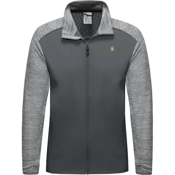 Little Donkey Andy Men's Quick Dry Warm Lightweight Running Jacket Full Zip Thermal Hybrid Thumbholes Golf Track Jacket