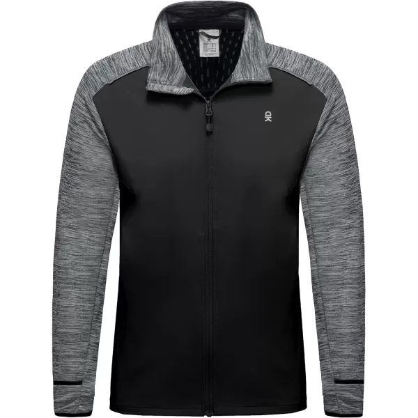 Little Donkey Andy Men's Quick Dry Warm Lightweight Running Jacket Full Zip Thermal Hybrid Thumbholes Golf Track Jacket