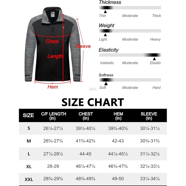 Little Donkey Andy Men's Quick Dry Warm Lightweight Running Jacket Full Zip Thermal Hybrid Thumbholes Golf Track Jacket