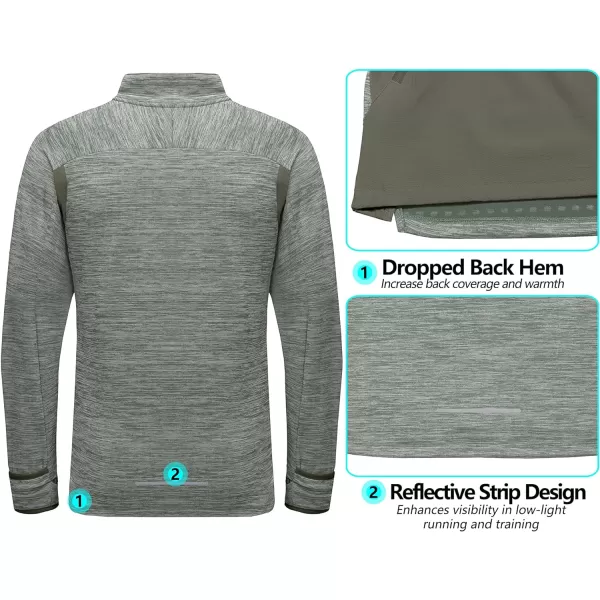 Little Donkey Andy Men's Quick Dry Warm Lightweight Running Jacket Full Zip Thermal Hybrid Thumbholes Golf Track Jacket
