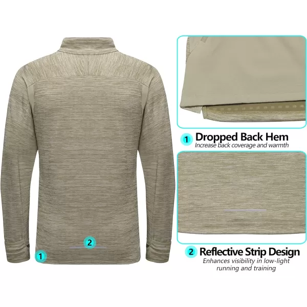 Little Donkey Andy Men's Quick Dry Warm Lightweight Running Jacket Full Zip Thermal Hybrid Thumbholes Golf Track Jacket