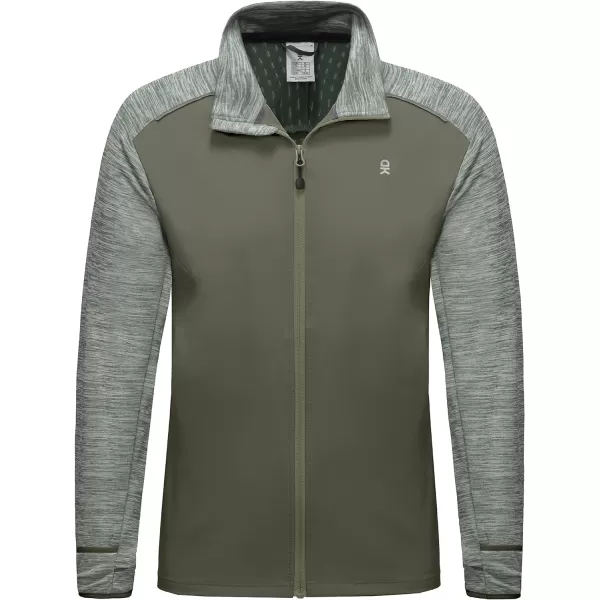 Little Donkey Andy Men's Quick Dry Warm Lightweight Running Jacket Full Zip Thermal Hybrid Thumbholes Golf Track Jacket