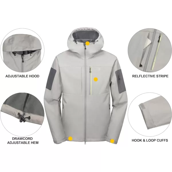 Little Donkey Andy Men's Softshell Jacket with Hood, Fleece Lined Winter Jackets for Hiking, Windproof Water-Repellent