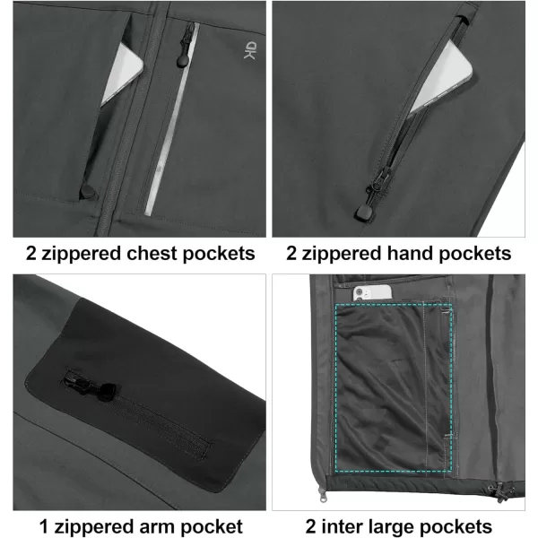 Little Donkey Andy Men's Softshell Jacket with Hood, Fleece Lined Winter Jackets for Hiking, Windproof Water-Repellent