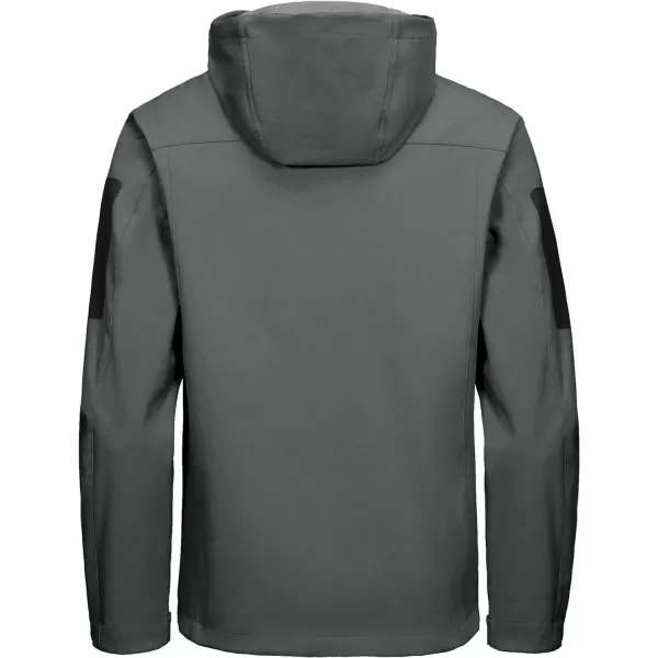 Little Donkey Andy Men's Softshell Jacket with Hood, Fleece Lined Winter Jackets for Hiking, Windproof Water-Repellent