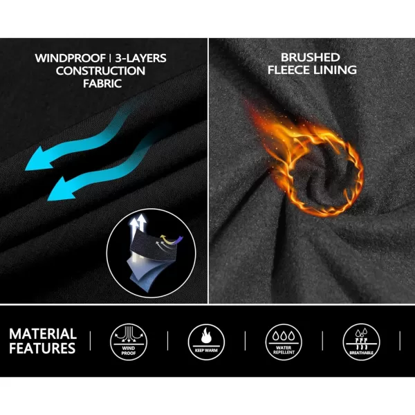 Little Donkey Andy Men's Softshell Jacket with Hood, Fleece Lined Winter Jackets for Hiking, Windproof Water-Repellent