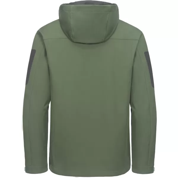 Little Donkey Andy Men's Softshell Jacket with Hood, Fleece Lined Winter Jackets for Hiking, Windproof Water-Repellent