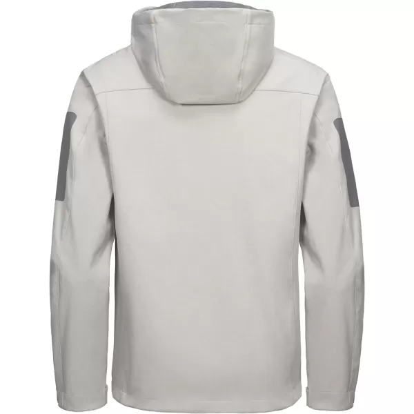 Little Donkey Andy Men's Softshell Jacket with Hood, Fleece Lined Winter Jackets for Hiking, Windproof Water-Repellent