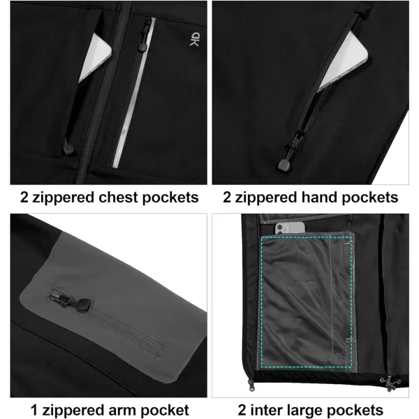 Little Donkey Andy Men's Softshell Jacket with Hood, Fleece Lined Winter Jackets for Hiking, Windproof Water-Repellent