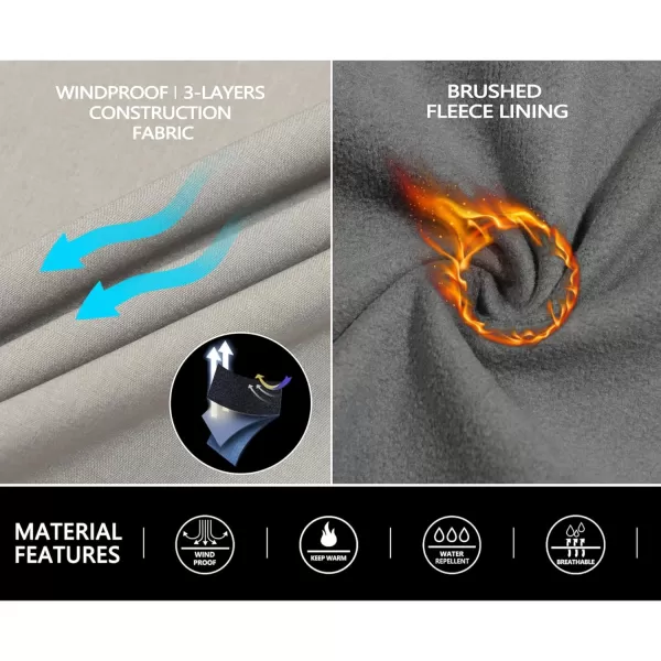 Little Donkey Andy Men's Softshell Jacket with Hood, Fleece Lined Winter Jackets for Hiking, Windproof Water-Repellent