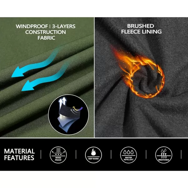 Little Donkey Andy Men's Softshell Jacket with Hood, Fleece Lined Winter Jackets for Hiking, Windproof Water-Repellent