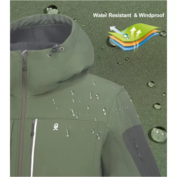 Little Donkey Andy Men's Softshell Jacket with Hood, Fleece Lined Winter Jackets for Hiking, Windproof Water-Repellent