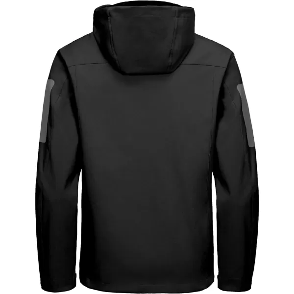 Little Donkey Andy Men's Softshell Jacket with Hood, Fleece Lined Winter Jackets for Hiking, Windproof Water-Repellent