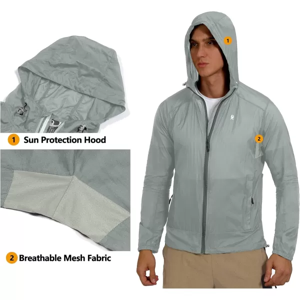 Little Donkey Andy Men’s UPF 50+ Sun Protection Jacket Packable Lightweight Full Zip Hoodie for Running Travel Outdoors