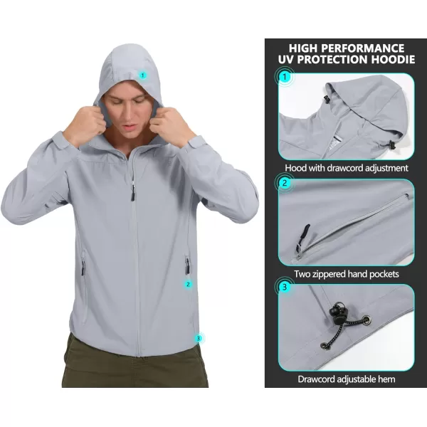 Little Donkey Andy Men's UPF 50+ Sun Protection Jackets Stretch Breathable Hoodie Summer Shirts for Hiking