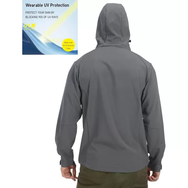 Little Donkey Andy Men's UPF 50+ Sun Protection Jackets Stretch Breathable Hoodie Summer Shirts for Hiking
