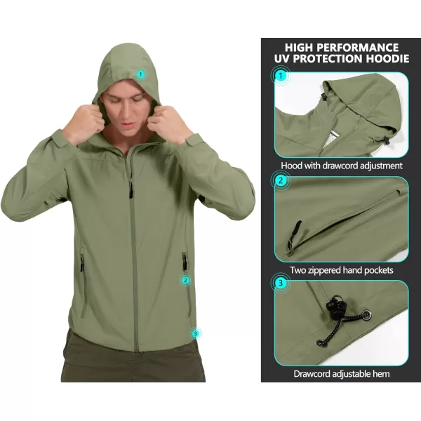 Little Donkey Andy Men's UPF 50+ Sun Protection Jackets Stretch Breathable Hoodie Summer Shirts for Hiking