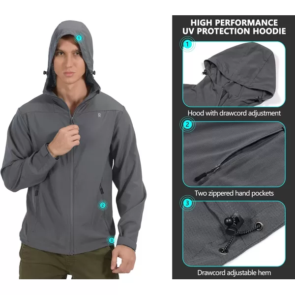 Little Donkey Andy Men's UPF 50+ Sun Protection Jackets Stretch Breathable Hoodie Summer Shirts for Hiking