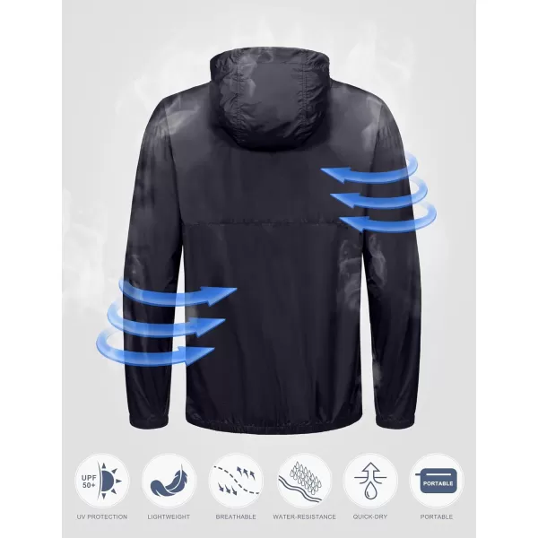 Little Donkey Andy Mens Water-Repellent Windbreaker Packable, Ultra Light Quick-Dry Light Jacket Half Zip Pullover