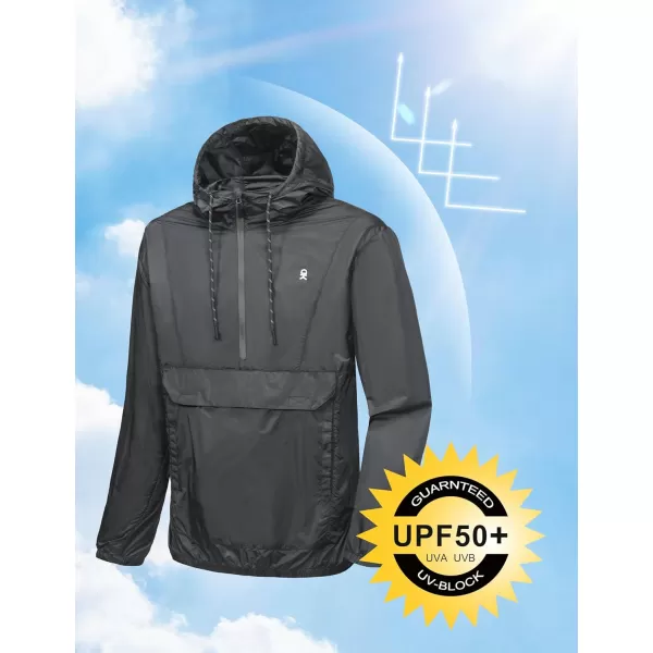 Little Donkey Andy Mens Water-Repellent Windbreaker Packable, Ultra Light Quick-Dry Light Jacket Half Zip Pullover