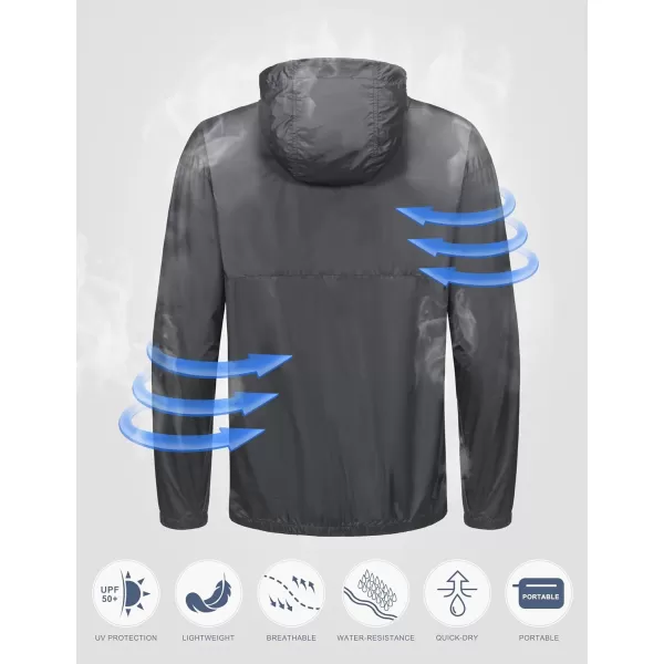 Little Donkey Andy Mens Water-Repellent Windbreaker Packable, Ultra Light Quick-Dry Light Jacket Half Zip Pullover