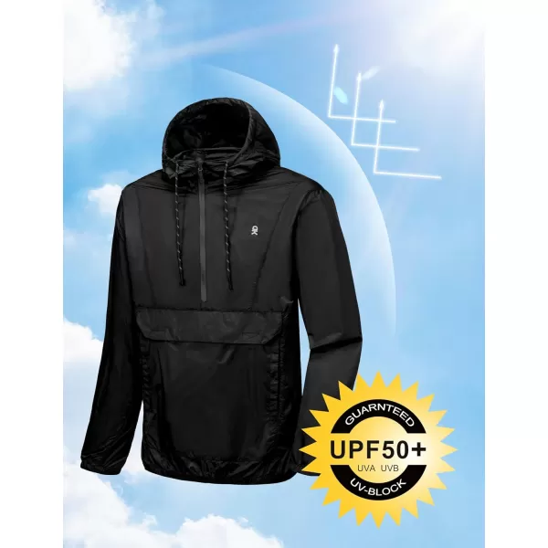 Little Donkey Andy Mens Water-Repellent Windbreaker Packable, Ultra Light Quick-Dry Light Jacket Half Zip Pullover