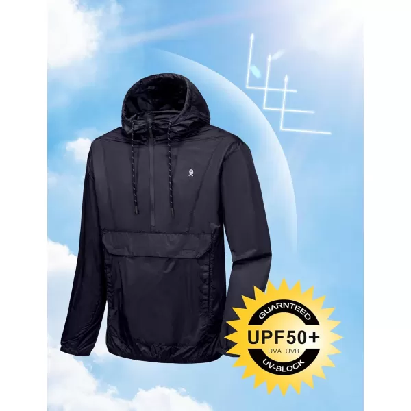 Little Donkey Andy Mens Water-Repellent Windbreaker Packable, Ultra Light Quick-Dry Light Jacket Half Zip Pullover