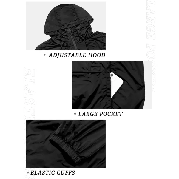 Little Donkey Andy Mens Water-Repellent Windbreaker Packable, Ultra Light Quick-Dry Light Jacket Half Zip Pullover