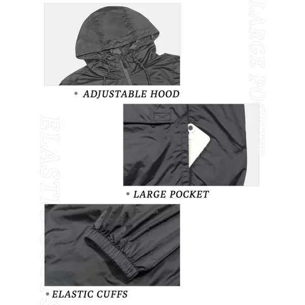 Little Donkey Andy Mens Water-Repellent Windbreaker Packable, Ultra Light Quick-Dry Light Jacket Half Zip Pullover