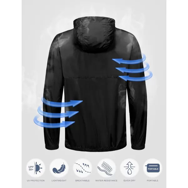 Little Donkey Andy Mens Water-Repellent Windbreaker Packable, Ultra Light Quick-Dry Light Jacket Half Zip Pullover