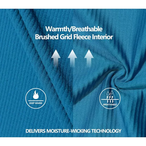 Little Donkey Andy Men's Winter Lightweight Warm Fleece Running Jacket Breathable Hooded Thermal Jacket with Thumb Holes