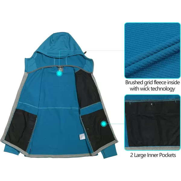 Little Donkey Andy Men's Winter Lightweight Warm Fleece Running Jacket Breathable Hooded Thermal Jacket with Thumb Holes