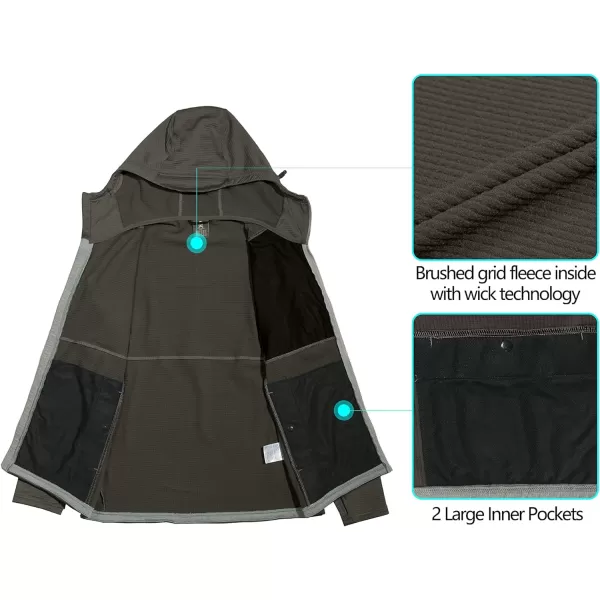 Little Donkey Andy Men's Winter Lightweight Warm Fleece Running Jacket Breathable Hooded Thermal Jacket with Thumb Holes