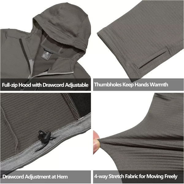 Little Donkey Andy Men's Winter Lightweight Warm Fleece Running Jacket Breathable Hooded Thermal Jacket with Thumb Holes
