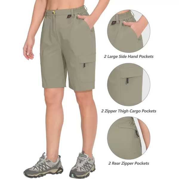 Little Donkey Andy Women's 10 Inches Quick Dry Hiking Cargo Shorts Lightweight Bermuda Golf Shorts Outdoor Travel