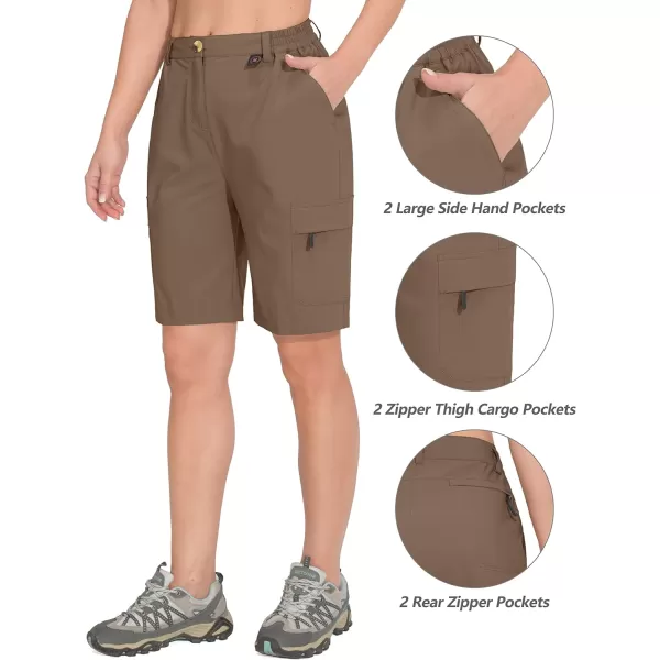 Little Donkey Andy Women's 10 Inches Quick Dry Hiking Cargo Shorts Lightweight Bermuda Golf Shorts Outdoor Travel