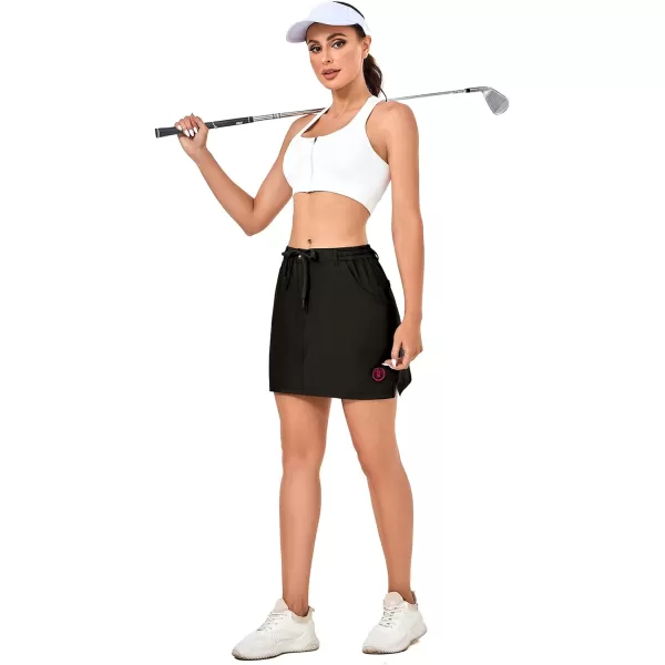 Little Donkey Andy Women's Athletic Golf Tennis Skort 16 Inches Build-in Shorts Sports Skirt with Pockets