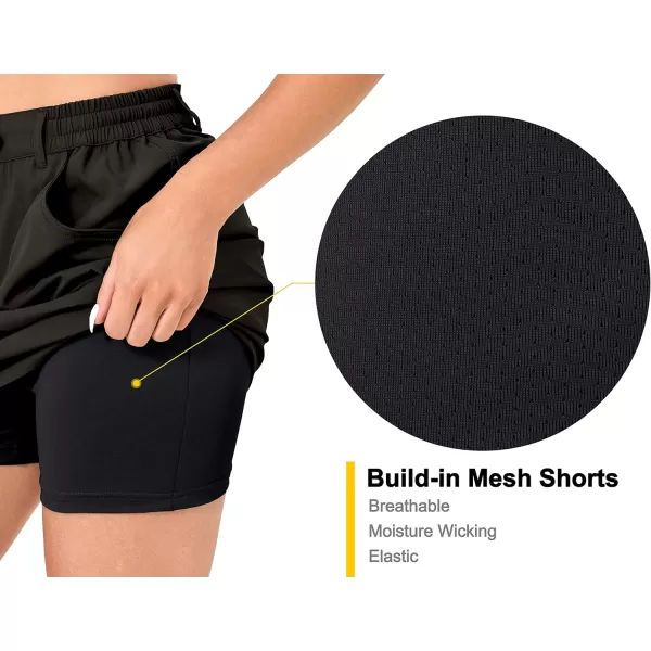 Little Donkey Andy Women's Athletic Golf Tennis Skort 16 Inches Build-in Shorts Sports Skirt with Pockets