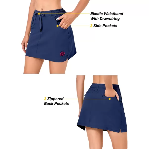 Little Donkey Andy Women's Athletic Golf Tennis Skort 16 Inches Build-in Shorts Sports Skirt with Pockets