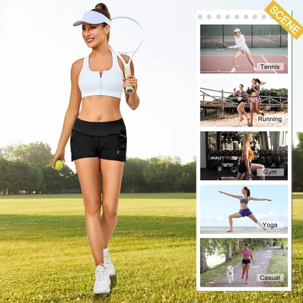 Little Donkey Andy Women's Athletic Running Shorts High Waisted Quick Dry Gym Workout Sports