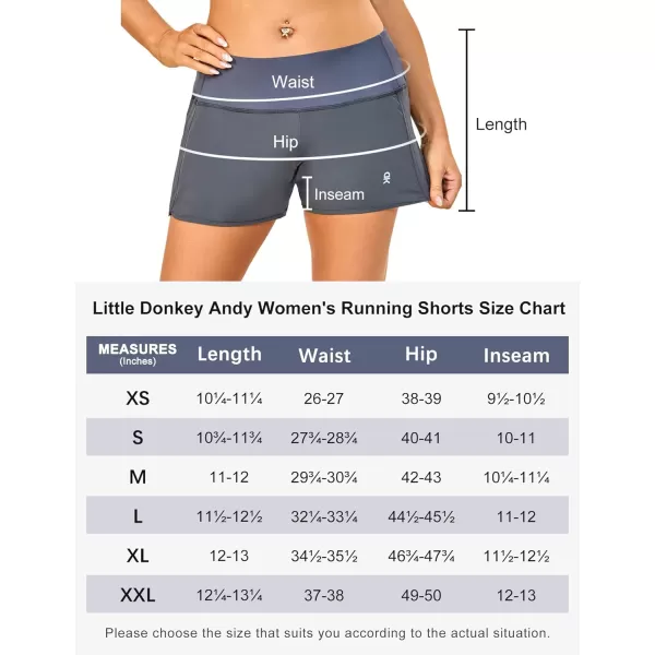 Little Donkey Andy Women's Athletic Running Shorts High Waisted Quick Dry Gym Workout Sports