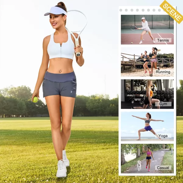 Little Donkey Andy Women's Athletic Running Shorts High Waisted Quick Dry Gym Workout Sports