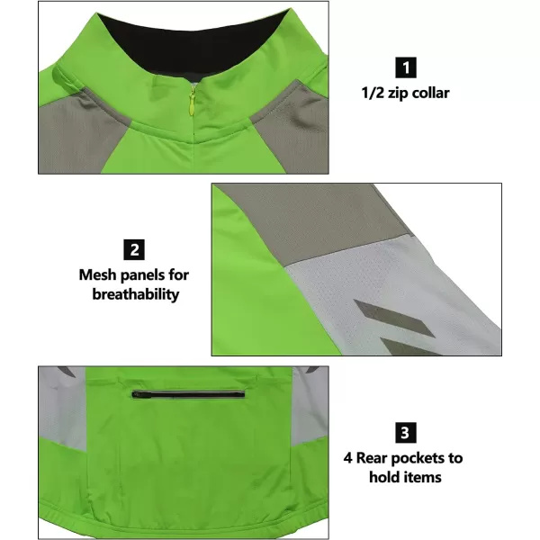 Little Donkey Andy Women's Half Zip Cycling Jerseys Long Sleeve Bike Shirts Running Hiking Breathable 4 Rear Pockets