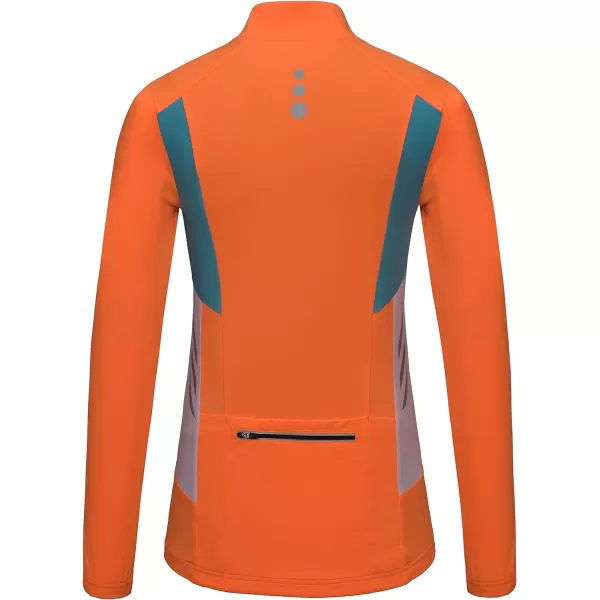Little Donkey Andy Women's Half Zip Cycling Jerseys Long Sleeve Bike Shirts Running Hiking Breathable 4 Rear Pockets