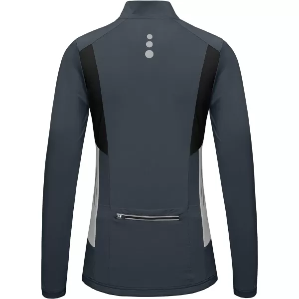 Little Donkey Andy Women's Half Zip Cycling Jerseys Long Sleeve Bike Shirts Running Hiking Breathable 4 Rear Pockets